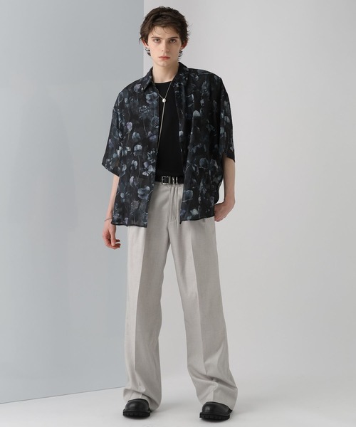 HARE(ハレ)の「ジャガードフラワーシアーガラシャツSS(HARE)(シャツ/ブラウス・メンズ・ブラック/ホワイト/グリーン/パープル/ブルー・SMALL/MEDIUM)」の11枚目の写真