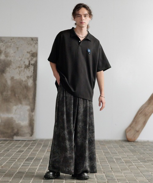 HARE(ハレ)の「フラワータグデザインポロ(HARE)(ポロシャツ・メンズ・ホワイト/グリーン/ブラック・FREE)」の5枚目の写真