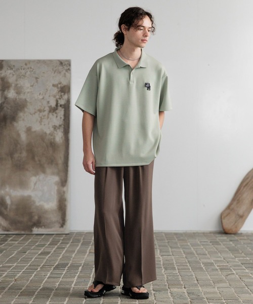 HARE(ハレ)の「フラワータグデザインポロ(HARE)(ポロシャツ・メンズ・ホワイト/グリーン/ブラック・FREE)」の11枚目の写真