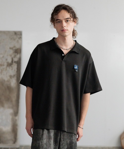 HARE(ハレ)の「フラワータグデザインポロ(HARE)(ポロシャツ・メンズ・ホワイト/グリーン/ブラック・FREE)」の14枚目の写真