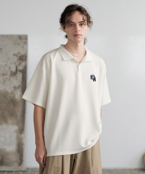 HARE(ハレ)の「フラワータグデザインポロ(HARE)(ポロシャツ・メンズ・ホワイト/グリーン/ブラック・FREE)」の15枚目の写真