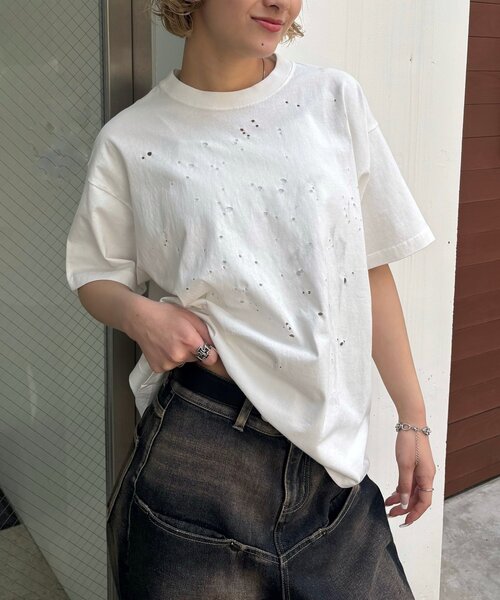 Sourcream(サワークリーム)の「【Sourcream/サワークリーム】FADEダメージリバーシブルTEE(Tシャツ/カットソー・レディース・ブラック/ホワイト/グレー・LARGE/MEDIUM)」の4枚目の写真