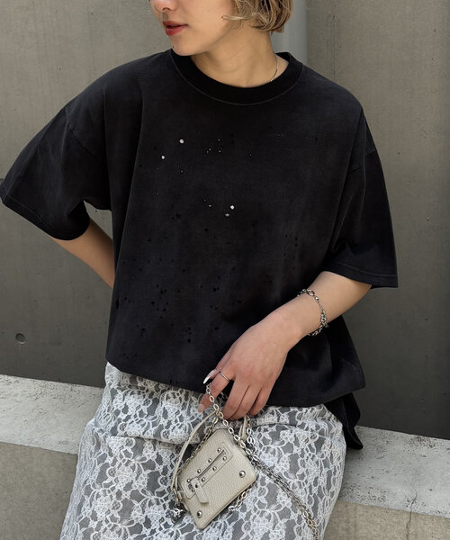 Sourcream(サワークリーム)の「【Sourcream/サワークリーム】FADEダメージリバーシブルTEE(Tシャツ/カットソー・レディース・ブラック/ホワイト/グレー・LARGE/MEDIUM)」の10枚目の写真