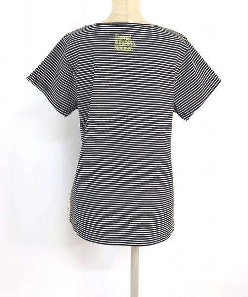 Q(キュー)の「バックネックレタードT(Tシャツ/カットソー・レディース・ピンク系/アイボリー/ブラック系・MEDIUM)」の9枚目の写真