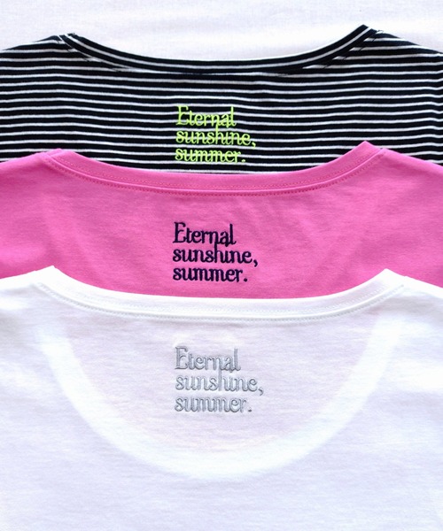 Q(キュー)の「バックネックレタードT(Tシャツ/カットソー・レディース・ピンク系/アイボリー/ブラック系・MEDIUM)」の10枚目の写真