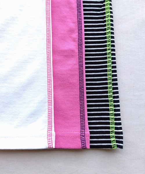 Q(キュー)の「バックネックレタードT(Tシャツ/カットソー・レディース・ピンク系/アイボリー/ブラック系・MEDIUM)」の11枚目の写真