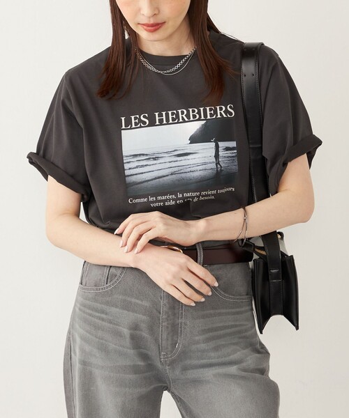SHIPS Colors:〈接触冷感・UVカット〉サンセット フォト Tシャツ◇（T