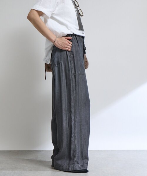 RIVE DROITE（リヴドロワ）の「【セットアップ可】ドレーピーデニムワイドパンツ（その他パンツ・レディース・サックスブルー/ブラック・36/38）」の8枚目の写真