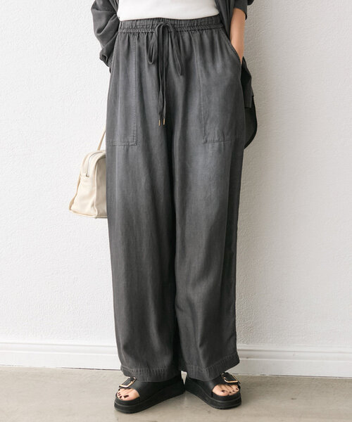 RIVE DROITE（リヴドロワ）の「【セットアップ可】ドレーピーデニムワイドパンツ（その他パンツ・レディース・サックスブルー/ブラック・36/38）」の14枚目の写真