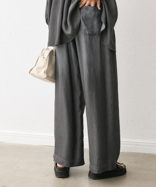 RIVE DROITE（リヴドロワ）の「【セットアップ可】ドレーピーデニムワイドパンツ（その他パンツ・レディース・サックスブルー/ブラック・36/38）」の16枚目の写真