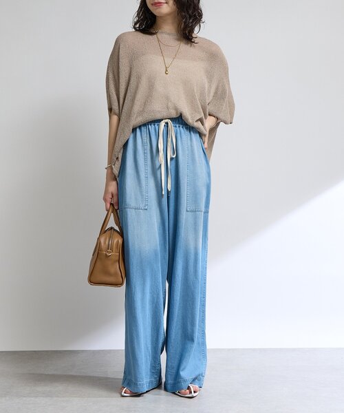 RIVE DROITE（リヴドロワ）の「【セットアップ可】ドレーピーデニムワイドパンツ（その他パンツ・レディース・サックスブルー/ブラック・36/38）」の22枚目の写真