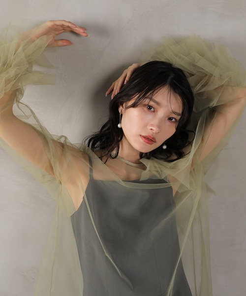 セール】アシンメトリーデザイン チュール トップス キャミ