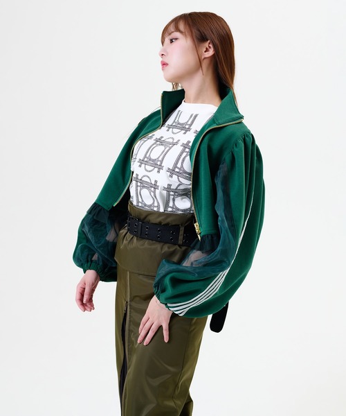PRADA◆リナイロンディテール コットン スウェット フルジップ 24SS】新作 オーバーサイズ コットン スウェット ◇プラダ