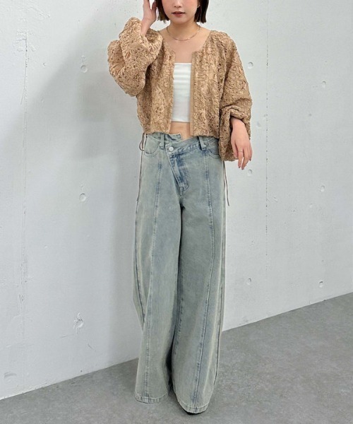 archives（アルシーヴ）の「’クロスベルトカラーワイドデニム’（デニムパンツ・レディース・サックスブルー/アイボリー/ピンク・MEDIUM/SMALL）」の16枚目の写真