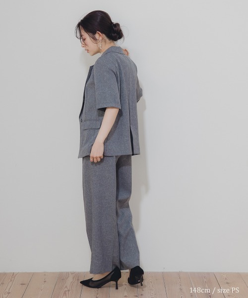Petitjo（プッチージョ）の「小さいサイズ　麻調インタックワイドパンツ　低身長さん・小柄女性（その他パンツ・レディース・グレー/ベージュ・PS/PM/PL/PSS）」の15枚目の写真