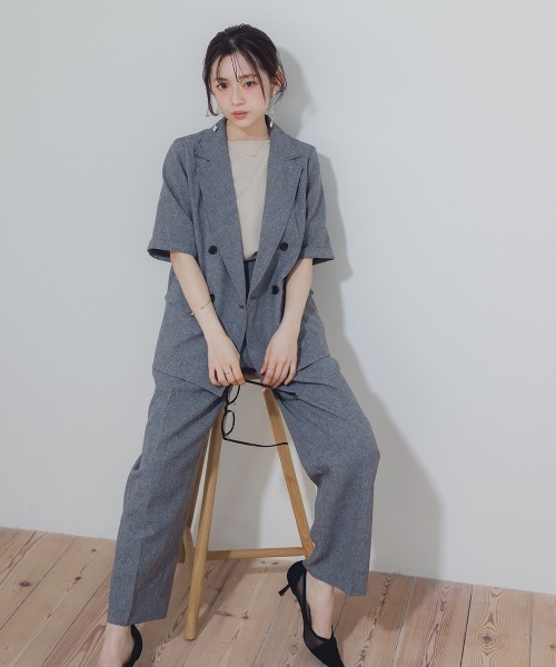 Petitjo（プッチージョ）の「小さいサイズ　麻調インタックワイドパンツ　低身長さん・小柄女性（その他パンツ・レディース・グレー/ベージュ・PS/PM/PL/PSS）」の17枚目の写真