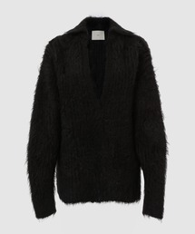TAN | MOHAIR ALPACA OPEN COLLAR TOP(ニット/セーター)