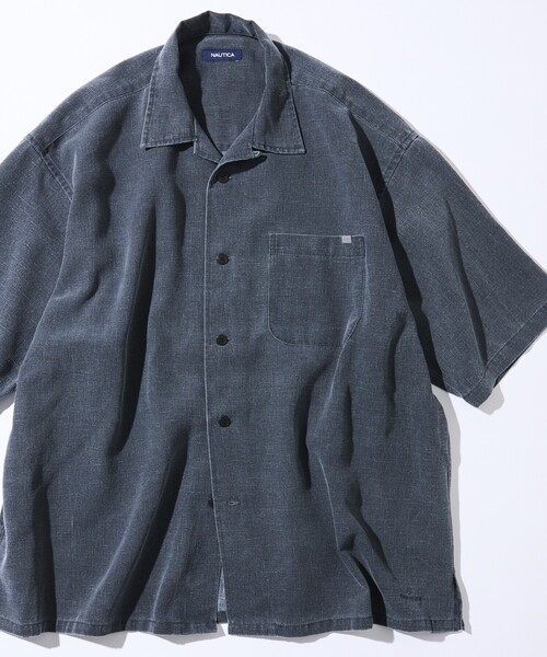 NAUTICA(ノーティカ)の「NAUTICA/ノーティカ ワイドシルエット フェード加工 オープンカラーシャツ ショートスリーブ(シャツ/ブラウス・メンズ・チャコールグレー/ネイビー・MEDIUM/LARGE/X-LARGE)」の3枚目の写真