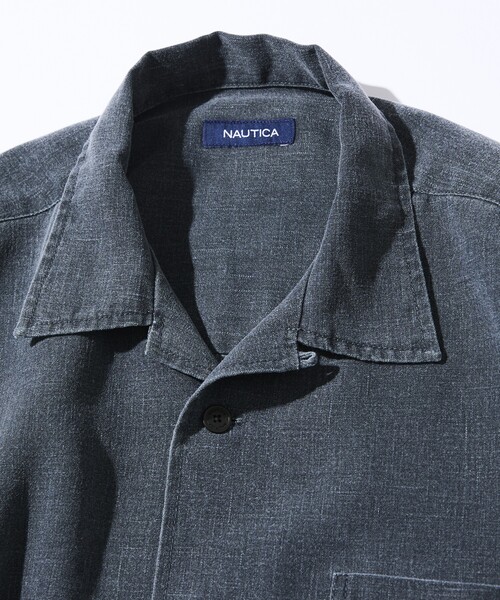 NAUTICA(ノーティカ)の「NAUTICA/ノーティカ ワイドシルエット フェード加工 オープンカラーシャツ ショートスリーブ(シャツ/ブラウス・メンズ・チャコールグレー/ネイビー・MEDIUM/LARGE/X-LARGE)」の4枚目の写真
