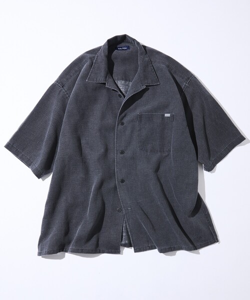 NAUTICA(ノーティカ)の「NAUTICA/ノーティカ ワイドシルエット フェード加工 オープンカラーシャツ ショートスリーブ(シャツ/ブラウス・メンズ・チャコールグレー/ネイビー・MEDIUM/LARGE/X-LARGE)」の11枚目の写真