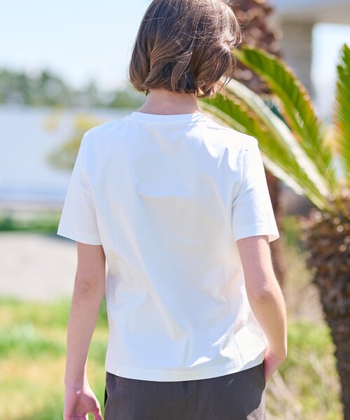 tシャツ 「接触冷感/UVカット」バックブリーズテックオーバーラップサークルプリントTシャツ レディース セール】【接触冷感/UVカット】バックブリーズテックオーバー