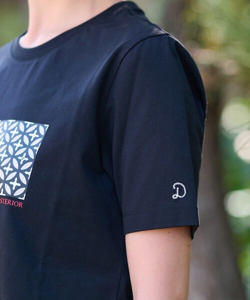 tシャツ 「接触冷感/UVカット」バックブリーズテックオーバーラップサークルプリントTシャツ レディース セール】【接触冷感/UVカット】バックブリーズテックオーバー