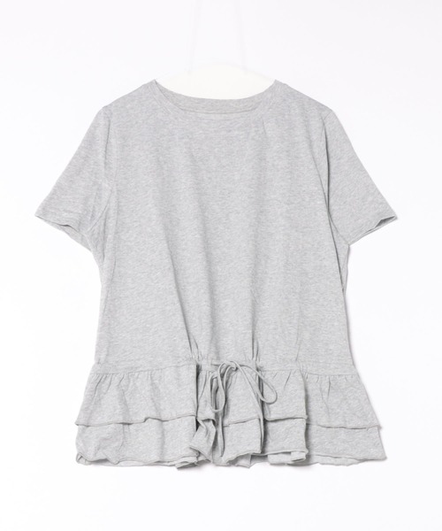 Lace Ladies(レースレディース)の「ウエスト ティアード フリル ドロスト 半袖 Tシャツ(Tシャツ/カットソー・レディース・ホワイト/ブラック/グレー・FREE)」の10枚目の写真