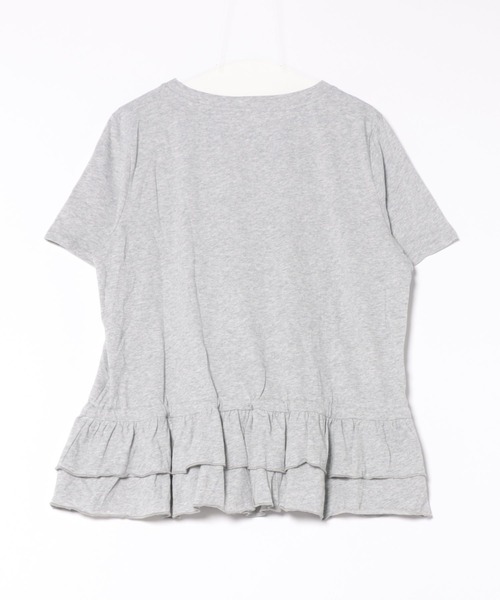 Lace Ladies(レースレディース)の「ウエスト ティアード フリル ドロスト 半袖 Tシャツ(Tシャツ/カットソー・レディース・ホワイト/ブラック/グレー・FREE)」の11枚目の写真