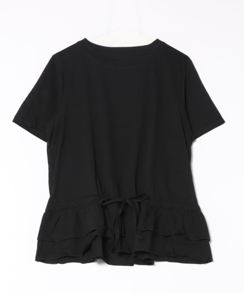 Lace Ladies(レースレディース)の「ウエスト ティアード フリル ドロスト 半袖 Tシャツ(Tシャツ/カットソー・レディース・ホワイト/ブラック/グレー・FREE)」の8枚目の写真
