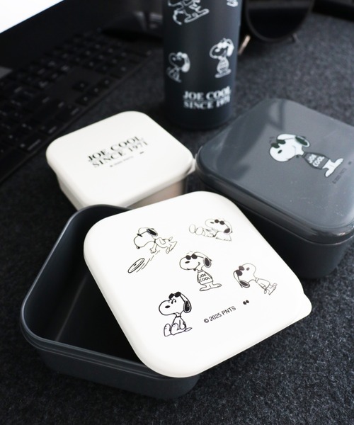 PEANUTS(ピーナッツ)の「〈PEANUTS/ピーナッツ〉 スヌーピー JOE COOL SEALED LUNCH BOX SET 3P/ランチボックス シール容器 3個セット(お弁当箱・レディース・ホワイト×ブラック・ONE SIZE)」の3枚目の写真