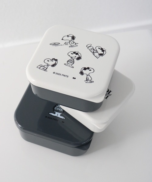 PEANUTS(ピーナッツ)の「〈PEANUTS/ピーナッツ〉 スヌーピー JOE COOL SEALED LUNCH BOX SET 3P/ランチボックス シール容器 3個セット(お弁当箱・レディース・ホワイト×ブラック・ONE SIZE)」の6枚目の写真