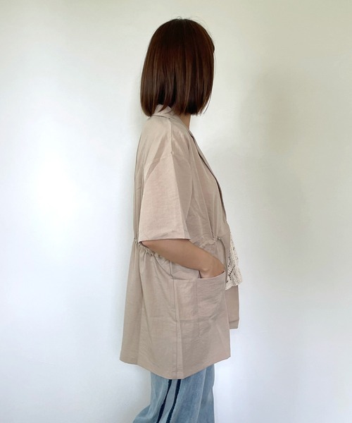 CRB(シーアールビー)の「半袖テーラージャケット(テーラードジャケット・レディース・ブラック/ベージュ/オフホワイト/チャコール/ブラウン・F)」の17枚目の写真
