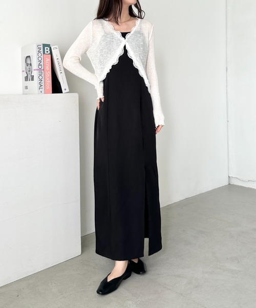 CLEA（クレア）の「レースシアーカーディガントップス（カーディガン/ボレロ・レディース・アイボリー/ブラック/ライトブルー/ホワイト/ライトグレー/ピンク・FREE）」の13枚目の写真