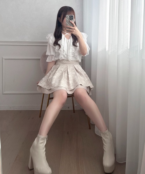 レースフリルブラウス（シャツ/ブラウス）｜apres jour（アプレ