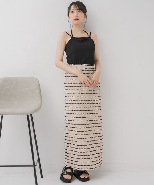 RETRO GIRL（レトロガール）の「レイヤードカップ付キャミ（キャミソール・レディース・イエロー/ナチュラル/ブラック・FREE）」の12枚目の写真