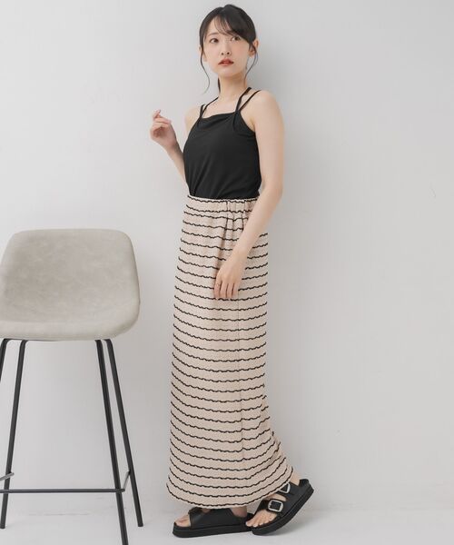 RETRO GIRL（レトロガール）の「レイヤードカップ付キャミ（キャミソール・レディース・イエロー/ナチュラル/ブラック・FREE）」の14枚目の写真