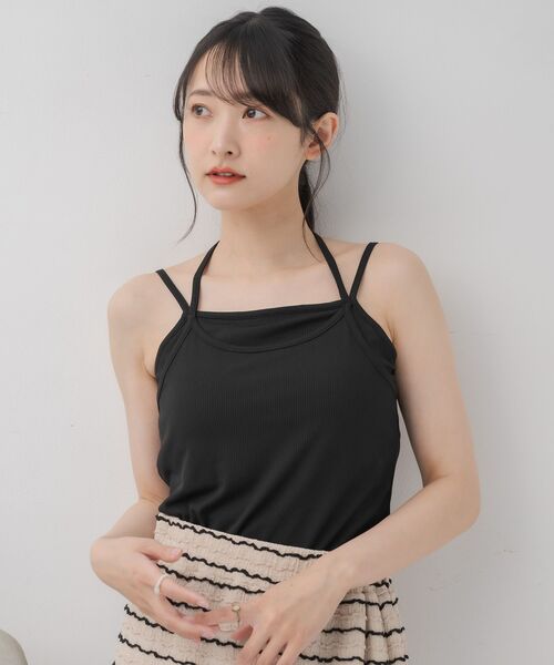 RETRO GIRL（レトロガール）の「レイヤードカップ付キャミ（キャミソール・レディース・イエロー/ナチュラル/ブラック・FREE）」の16枚目の写真