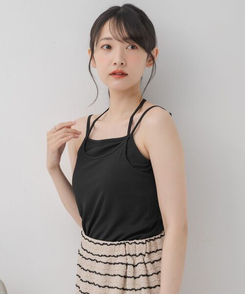 RETRO GIRL（レトロガール）の「レイヤードカップ付キャミ（キャミソール・レディース・イエロー/ナチュラル/ブラック・FREE）」の18枚目の写真