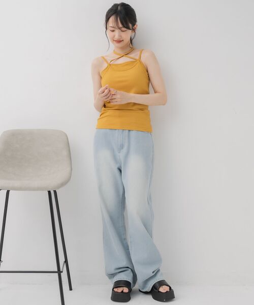RETRO GIRL（レトロガール）の「レイヤードカップ付キャミ（キャミソール・レディース・イエロー/ナチュラル/ブラック・FREE）」の20枚目の写真