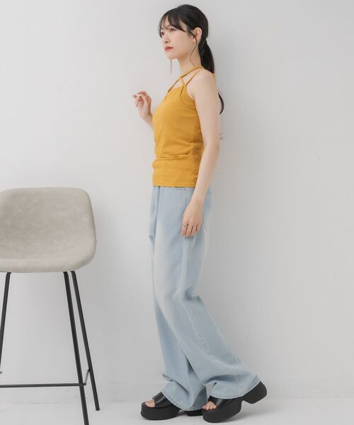 RETRO GIRL（レトロガール）の「レイヤードカップ付キャミ（キャミソール・レディース・イエロー/ナチュラル/ブラック・FREE）」の22枚目の写真