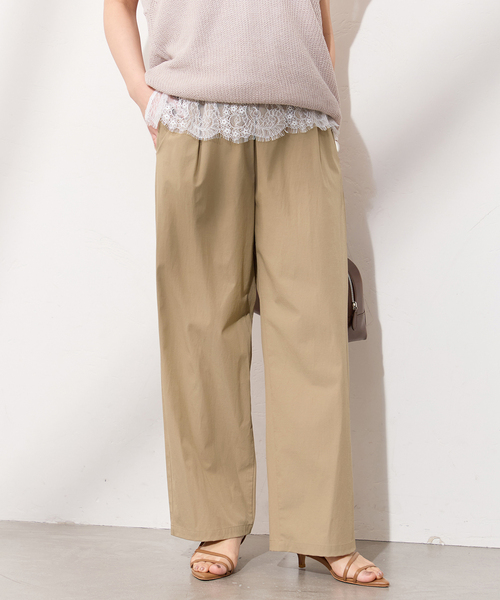 JOURNAL STANDARD（ジャーナルスタンダード）の「《追加4》【撥水/接触冷感/洗える/UVカット】リネンナイロンストレッチワイドパンツ（その他パンツ・レディース・ブラック/サックスブルー/ブラウン/ベージュ系その他・34/36/38/40）」の3枚目の写真