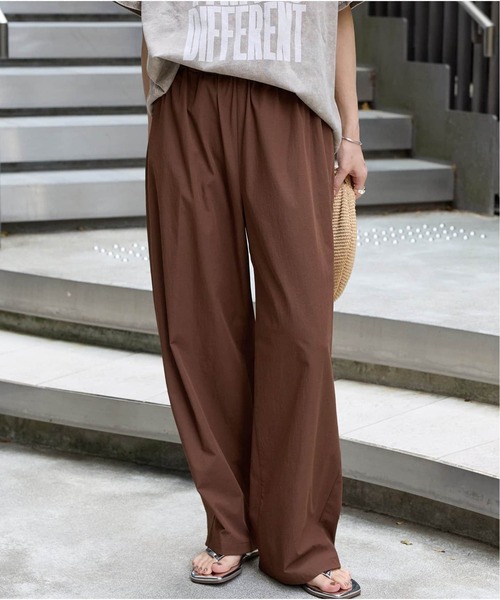 JOURNAL STANDARD（ジャーナルスタンダード）の「《追加4》【撥水/接触冷感/洗える/UVカット】リネンナイロンストレッチワイドパンツ（その他パンツ・レディース・ブラック/サックスブルー/ブラウン/ベージュ系その他・34/36/38/40）」の2枚目の写真