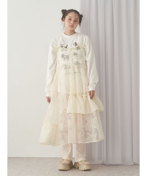 2way】レースバイカーレギンスパンツ（その他パンツ）｜merry