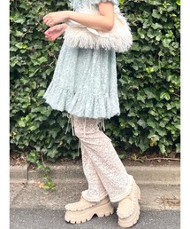 【2way】レースバイカーレギンスパンツ