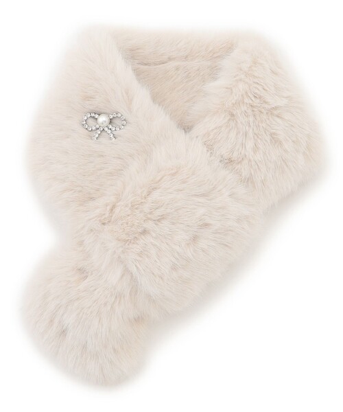 TOCCA（トッカ）の「BIJOUX RIBBON FURTIPPET ティペット（マフラー・レディース・アイボリー系/ライトグレー系・F）」の11枚目の写真