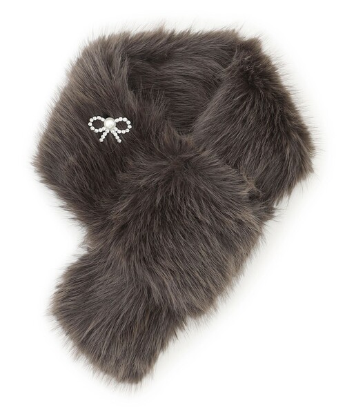 TOCCA（トッカ）の「BIJOUX RIBBON FURTIPPET ティペット（マフラー・レディース・アイボリー系/ライトグレー系・F）」の12枚目の写真