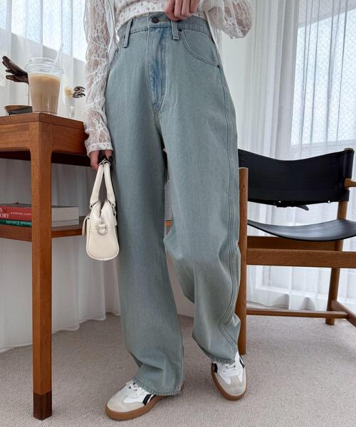 WEGO(ウィゴー)の「WEGO/ハートポケットストレートデニムパンツ(デニムパンツ・レディース・ピンク/スカイブルー・SMALL/MEDIUM)」の5枚目の写真