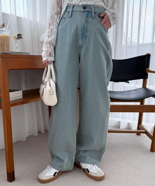 WEGO(ウィゴー)の「WEGO/ハートポケットストレートデニムパンツ(デニムパンツ・レディース・ピンク/スカイブルー・SMALL/MEDIUM)」の8枚目の写真