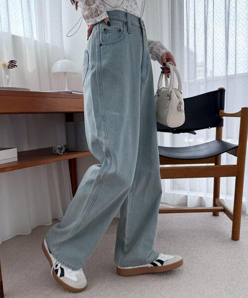 WEGO(ウィゴー)の「WEGO/ハートポケットストレートデニムパンツ(デニムパンツ・レディース・ピンク/スカイブルー・SMALL/MEDIUM)」の10枚目の写真