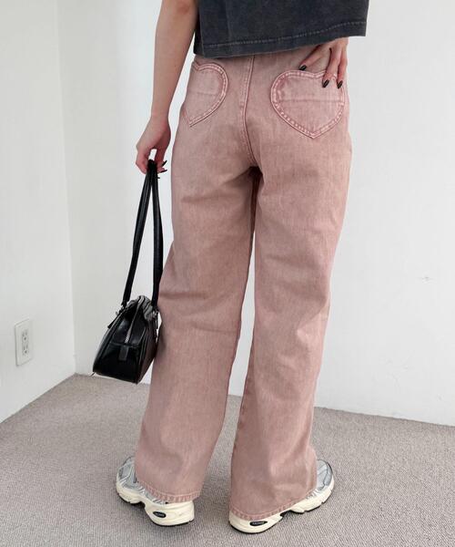 WEGO(ウィゴー)の「WEGO/ハートポケットストレートデニムパンツ(デニムパンツ・レディース・ピンク/スカイブルー・SMALL/MEDIUM)」の14枚目の写真